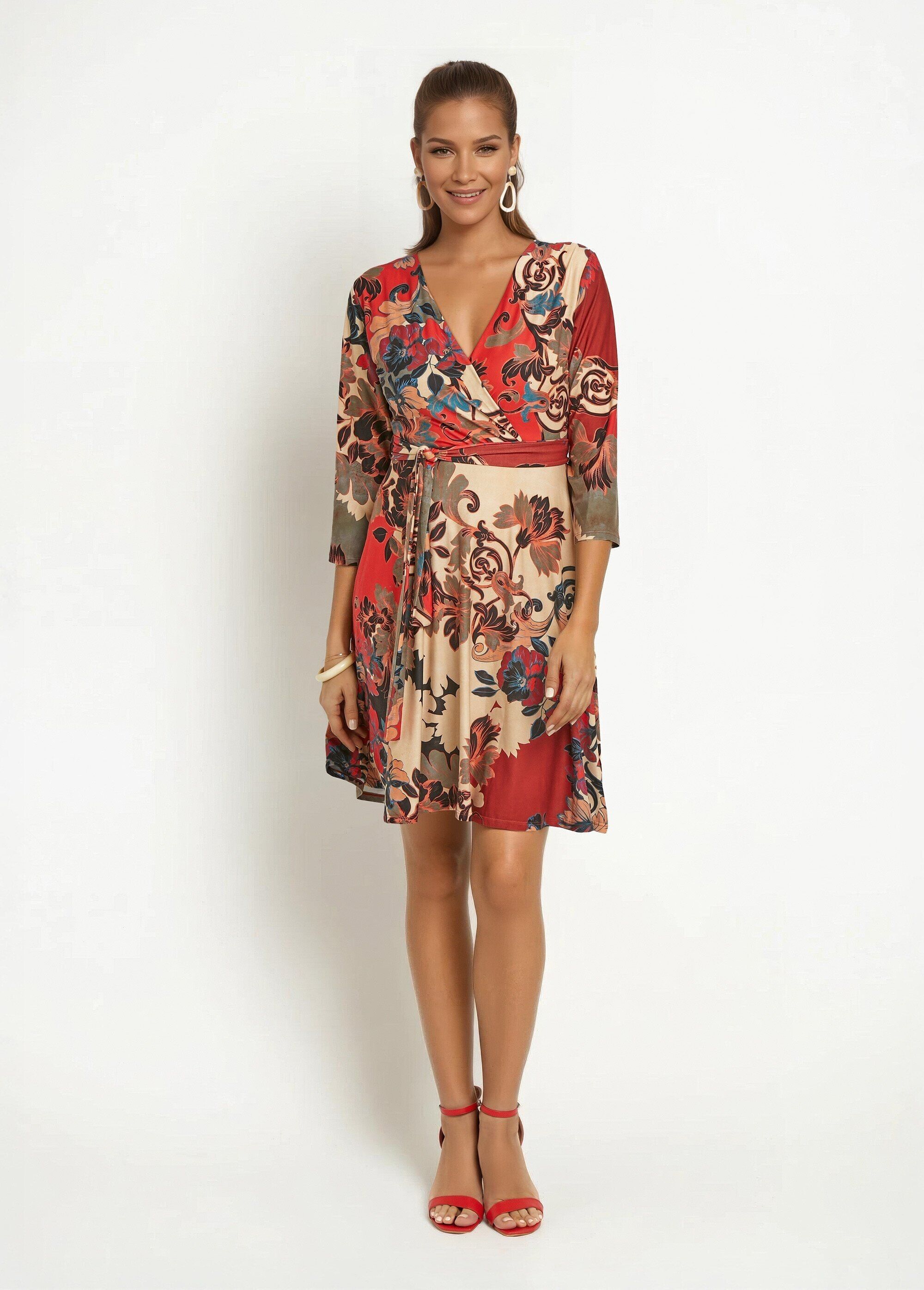 Abito avvolgente elasticizzato, modello giapponese