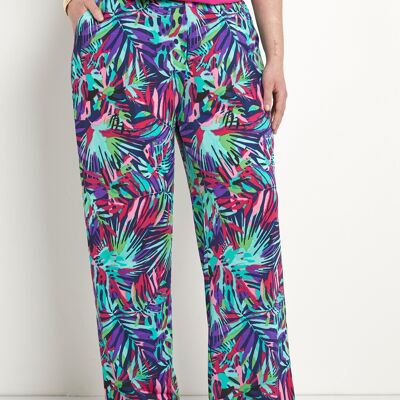 Pantaloni larghi in vita elasticizzati stampati