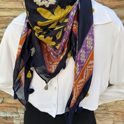 Foulard Carré 100% viscose - 90 x 90 cm