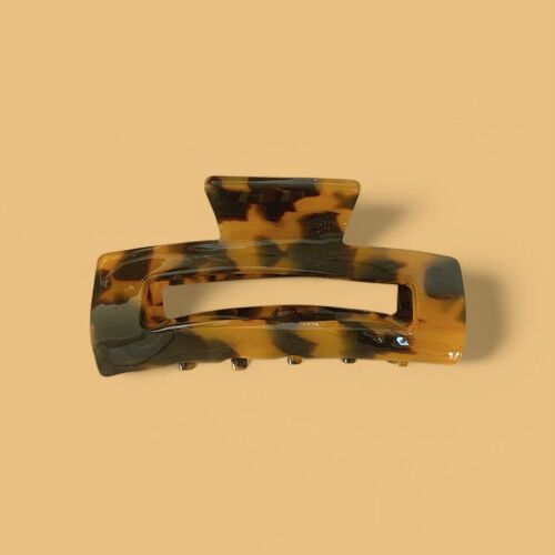 Pince croco rectangulaire GM - Léo foncé