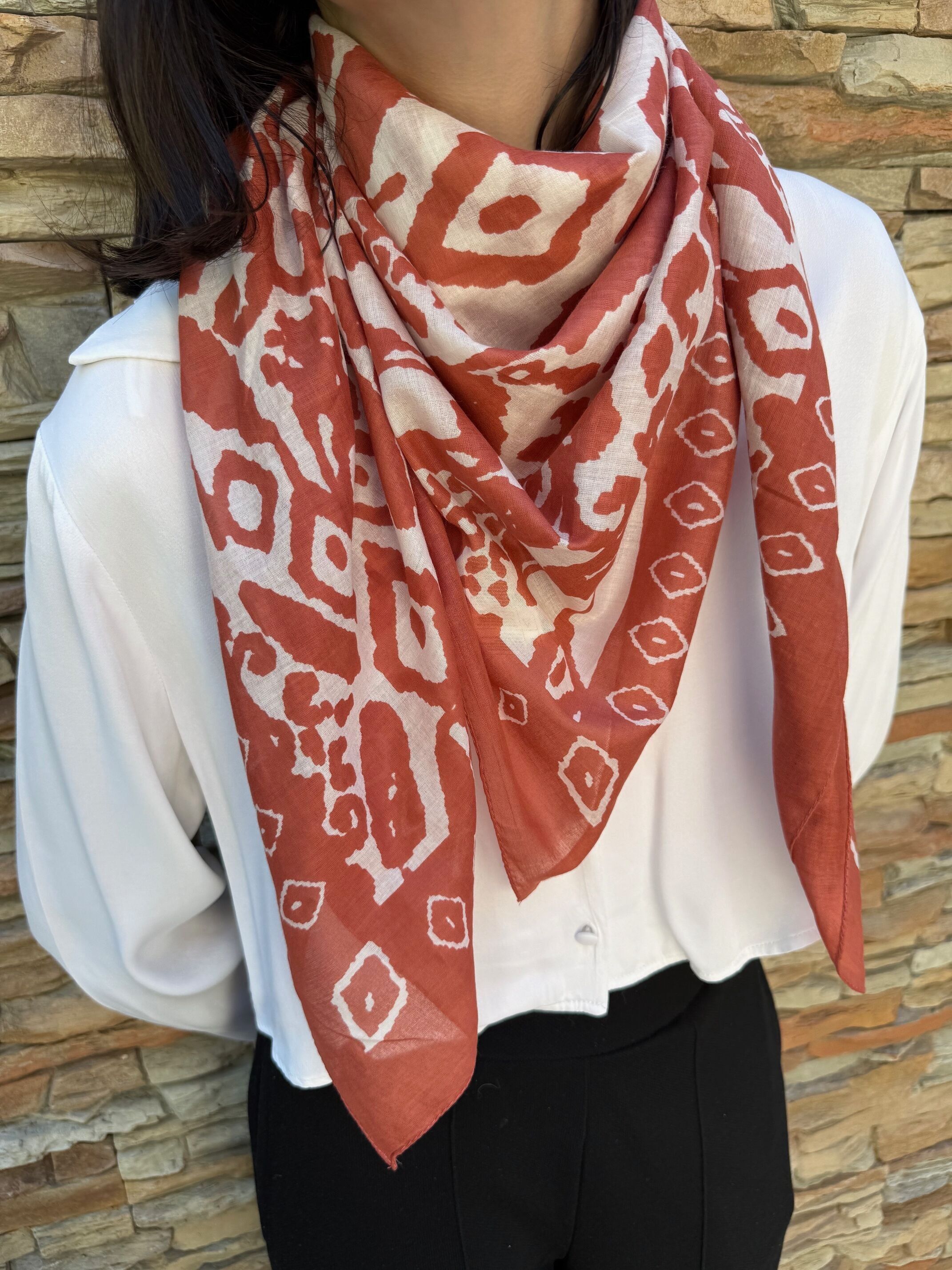 Pañuelo cuadrado mujer 100% algodón - 90 x 90 cm