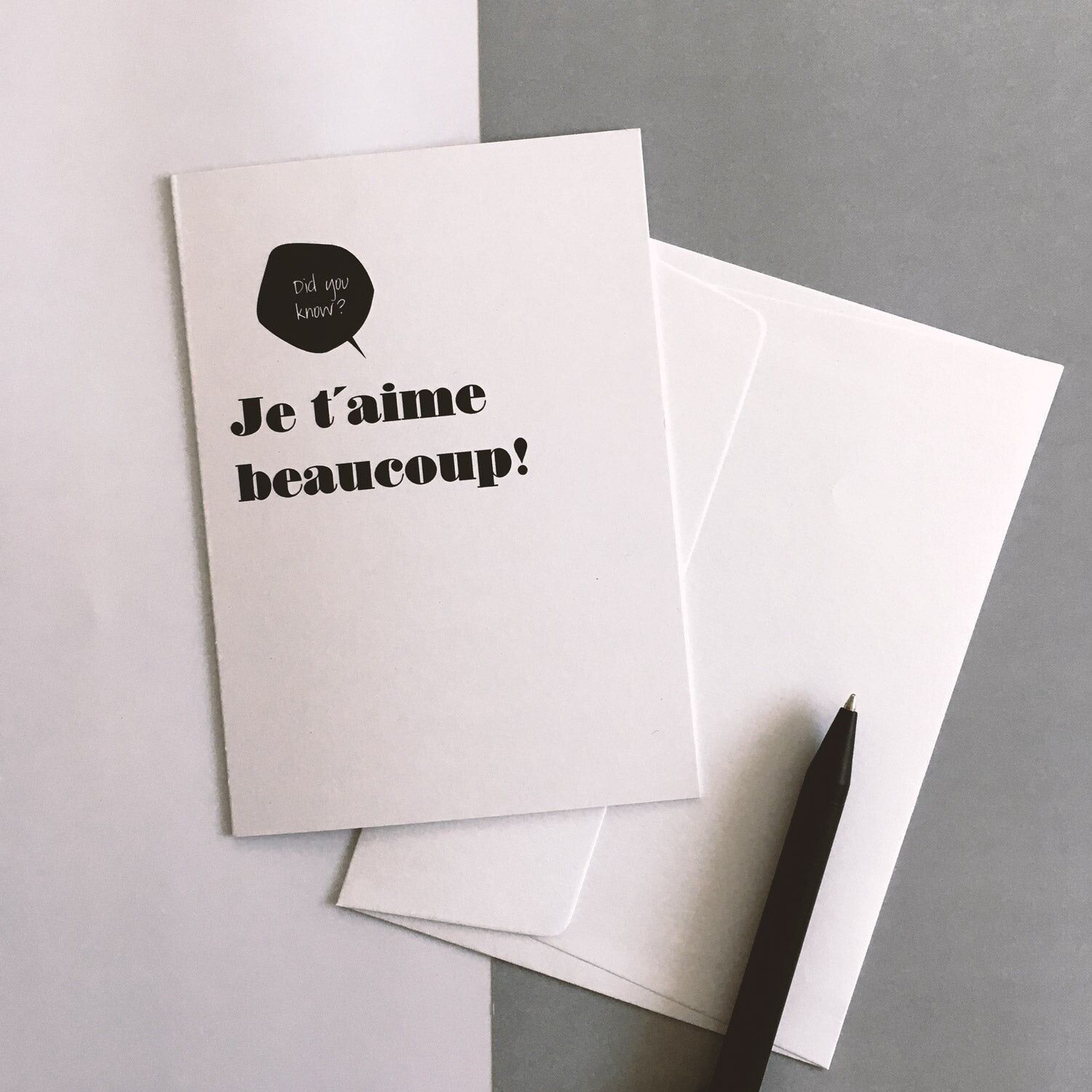 Je t'aime beaucoup / Biglietto pieghevole