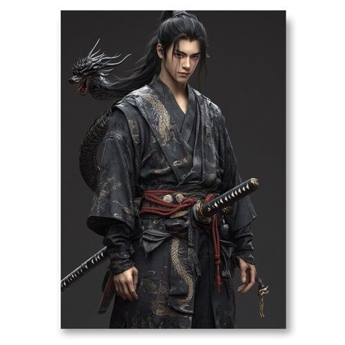 Affiche « Samouraï Dragon » – La fusion de l’honneur et de la légende