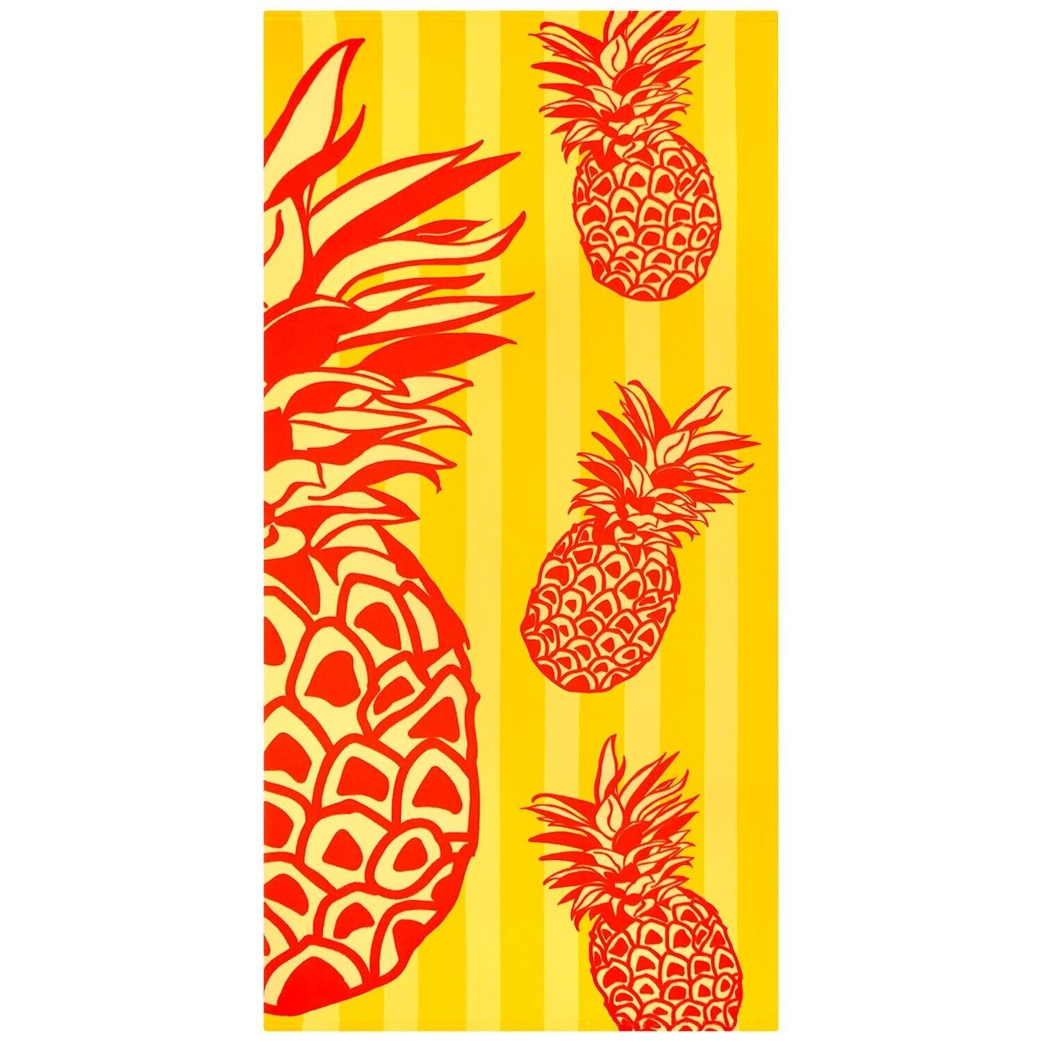 Telo mare in microfibra Giallo 75x150 220g/m² - Pop-Ananas