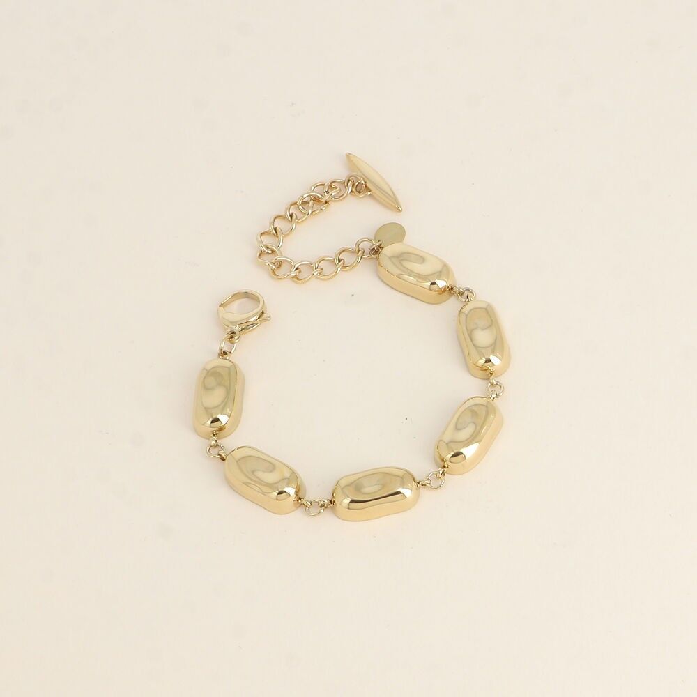 Eryndis-Armband - Gebogene und gehämmerte rechteckige Glieder