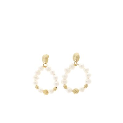 Pendientes de perla rosa
