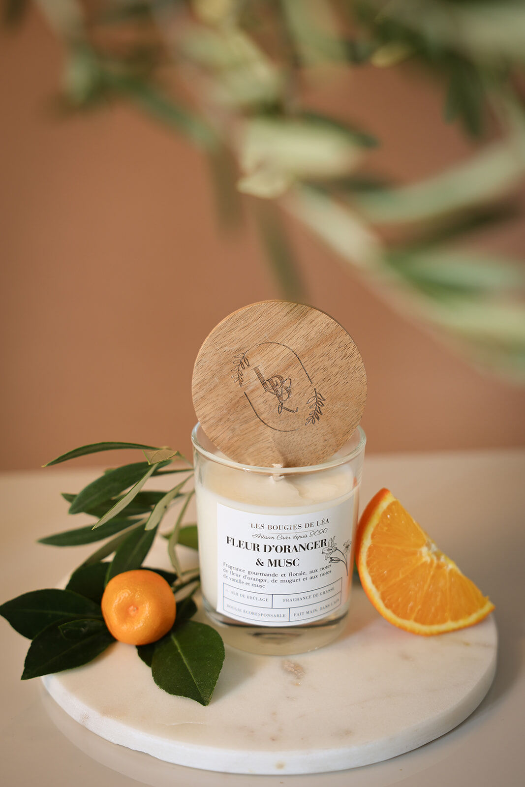 Large Orange Blossom & Musk Scented Candle - Set of 4
