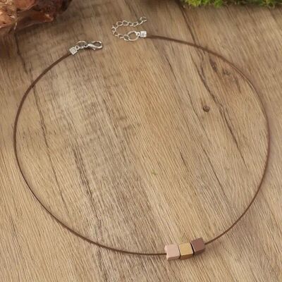 Collar de cuentas de madera estilo boho chic: joyería trenzada vintage para uso informal