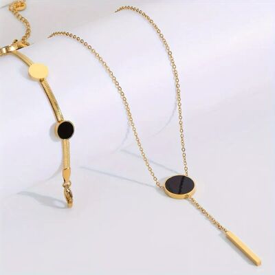 Bracelet & Necklace Chic Jewelry Set 18k Gold Plated
