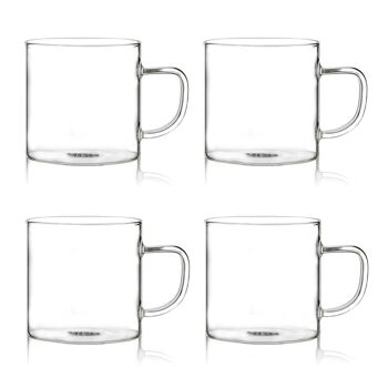 Lot de 4 tasses helya
en verre borosilicate de
25 cl 1