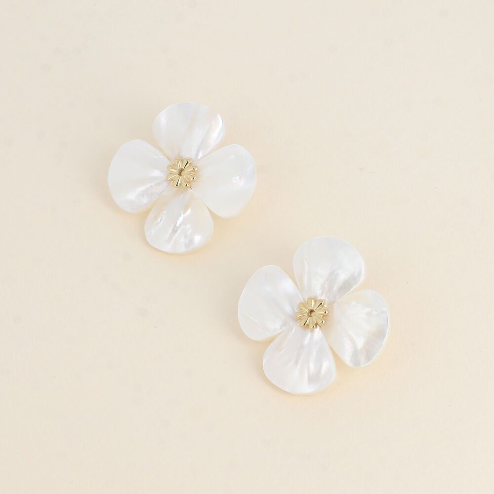 Ohrstecker - Perlenblume 34mm