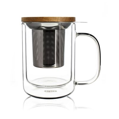 Tisanière gustave en verre double paroi 350ml