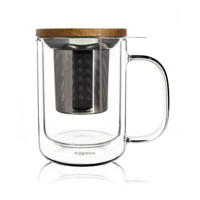 Gustave tea maker in double wall glass 350ml