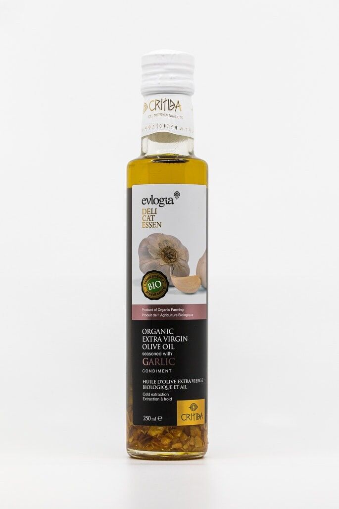 Olio d'oliva biologico Critida infuso con AGLIO