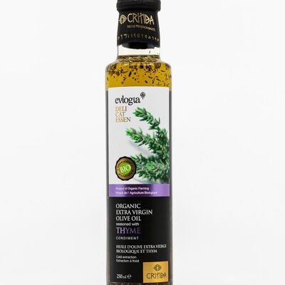 Olio d'oliva biologico Critida infuso con TIMO