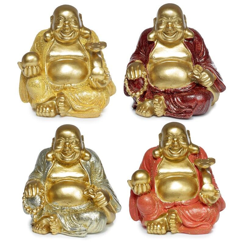 Mini Lucky Glitter Buddha cinese che ride 8 cm