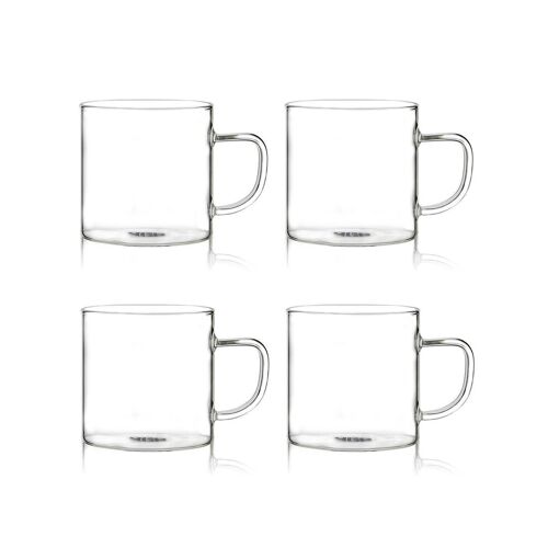 Lot de 4 tasses expresso
helya en verre
borosilicate 12 cl