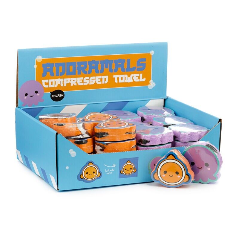 Adoramals Sealife Octopus & Clown Fish Asciugamano da viaggio compresso