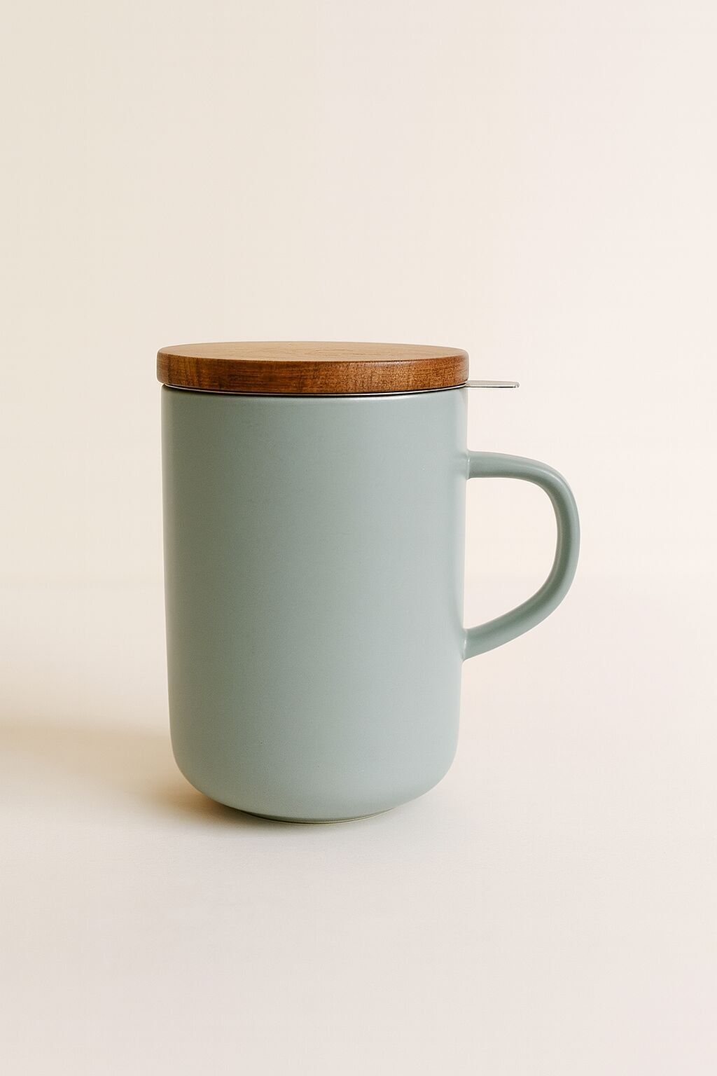 Teekanne „Perle“ aus Steingut mit Akaziendeckel, 475 ml, JULIET