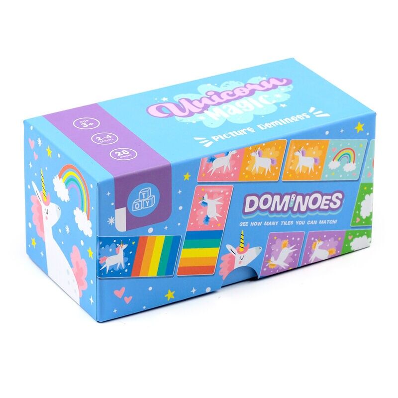 Set domino per bambini magici con unicorno