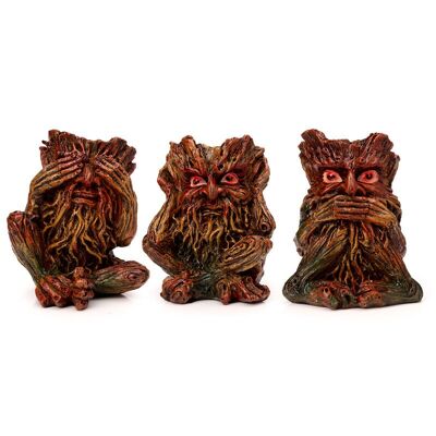 Set di 3 Treeman Non sento, non vedo, non parlo, non c'è male