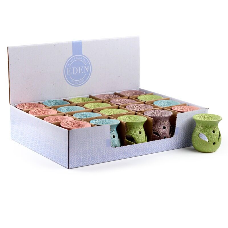 Bruciatori a olio in ceramica testurizzati Eden piccoli con motivo ritagliato