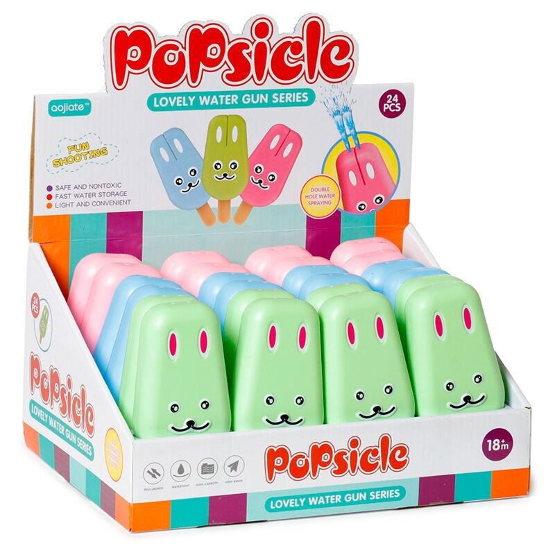 Giocattolo pistola ad acqua a spruzzo con ghiacciolo e lecca-lecca