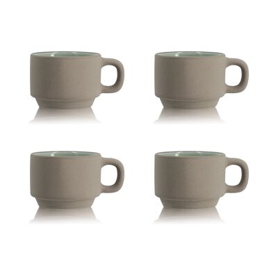 SET OF 4 CUPS 10CL GRES OUTO OGO LIVING