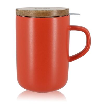 Juliet paprika tea pot in stoneware and acacia lid 475ml