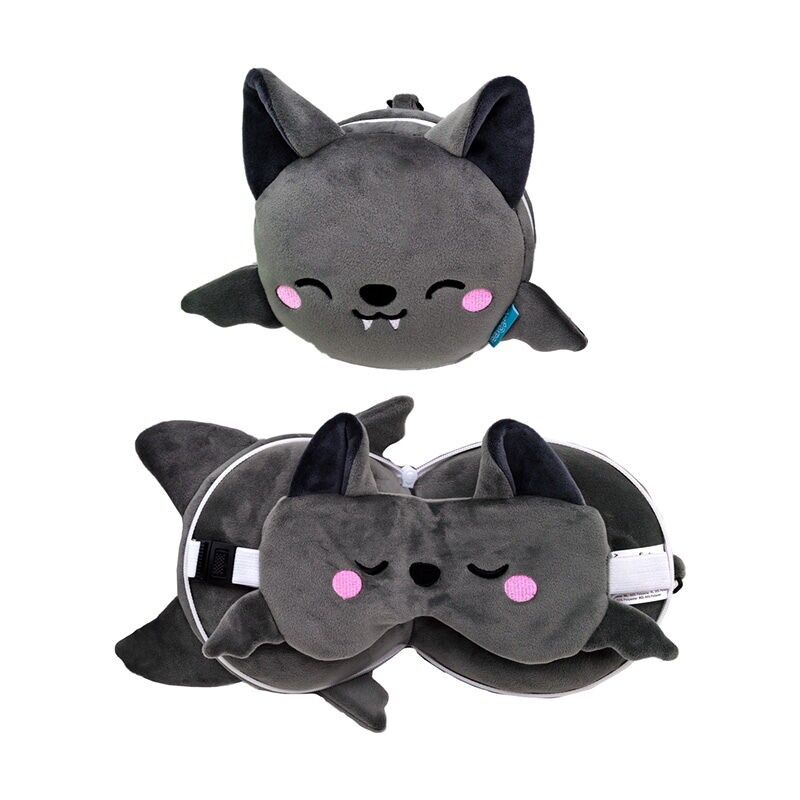 Relaxeazzz Dexter the Bat Adoramals Travel Pillow & Eye Mask
