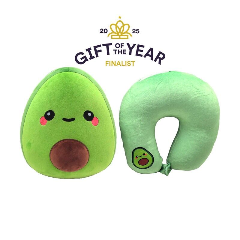 Swapseazzz Foodiemals Pedro l'Avocado 2-in-1 cuscino da viaggio e giocattolo in peluche