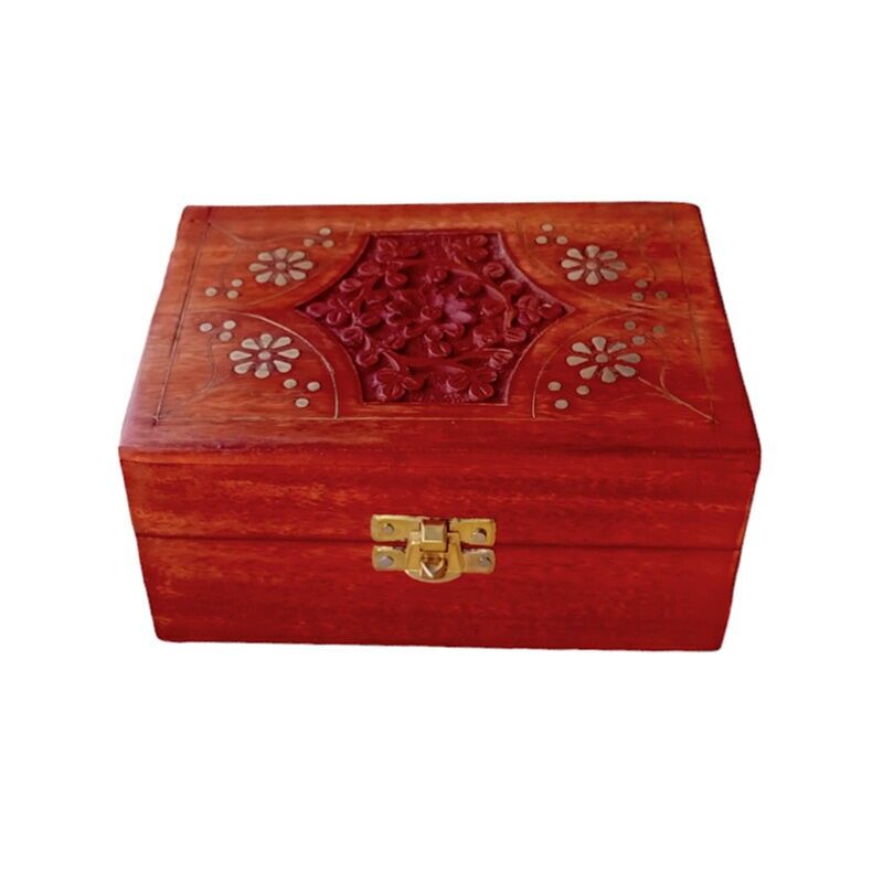 Scatola per olio essenziale in legno di mango Design 2 (contiene 12 bottiglie)