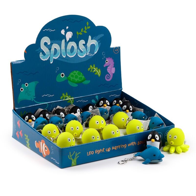 Octopus Penguin & Dolphin LED Sealife Schlüsselanhänger mit Sound