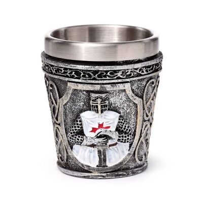 Vaso de chupito decorativo medieval caballero blanco