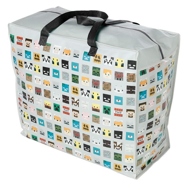Borsa portabiancheria con cerniera Minecraft Faces