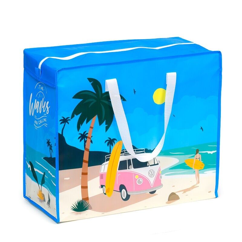 Volkswagen VW T1 Camper Bus Waves sta chiamando la borsa portabiancheria con cerniera