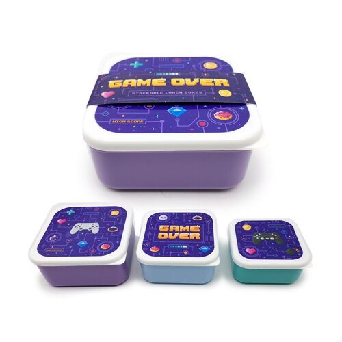 Game Over Set of 3 Lunch Boxes
