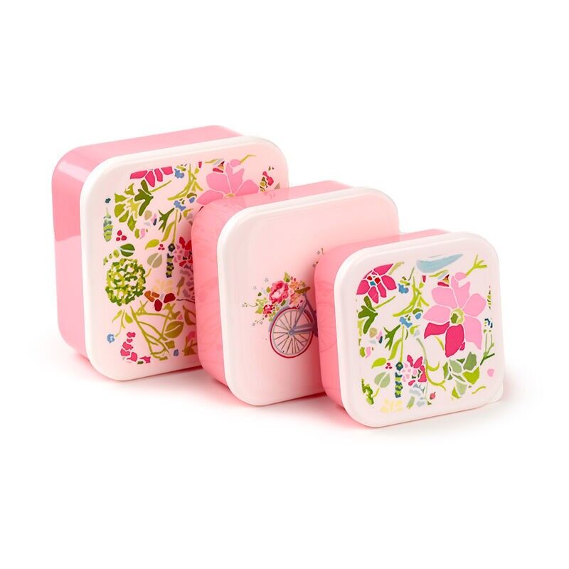 Set di 3 contenitori per il pranzo M/L/XL Julie Dodsworth Pink Botanical