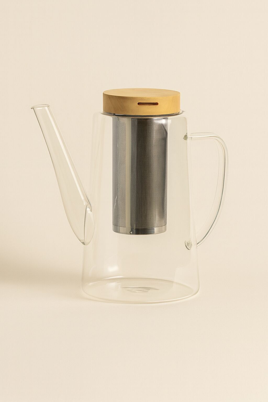 GUSTAVE 1,2-Liter-Teekanne aus Borosilikatglas mit Holzdeckel