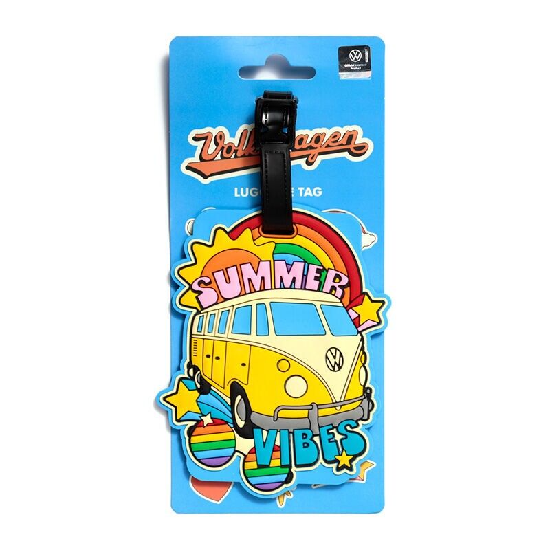 Etiqueta de equipaje de PVC Volkswagen VW T1 Camper Bus Summer Vibes