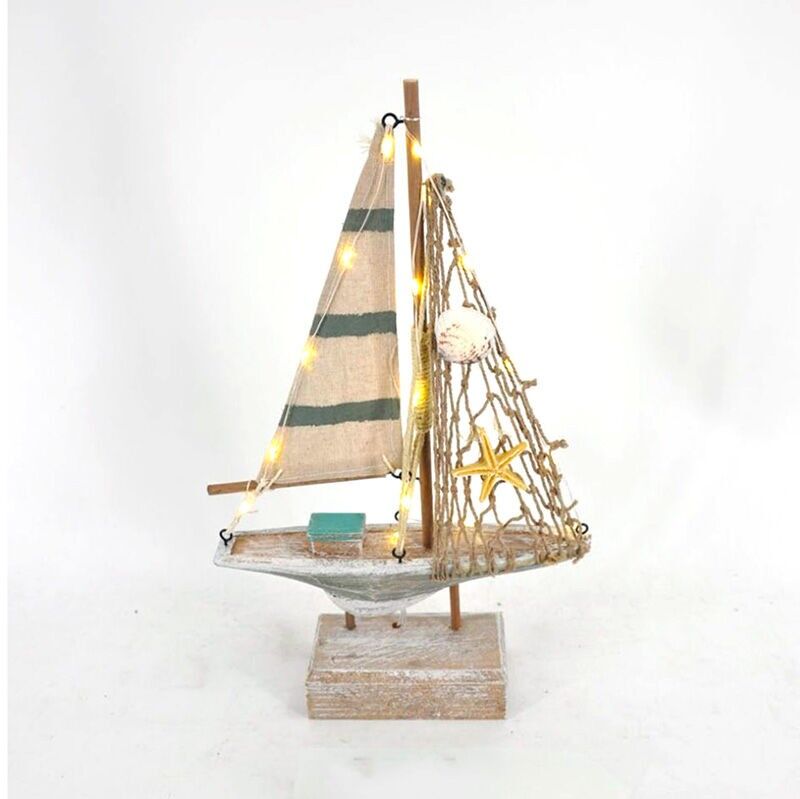 Souvenir Seaside - Conchiglie di barca a vela con luce LED