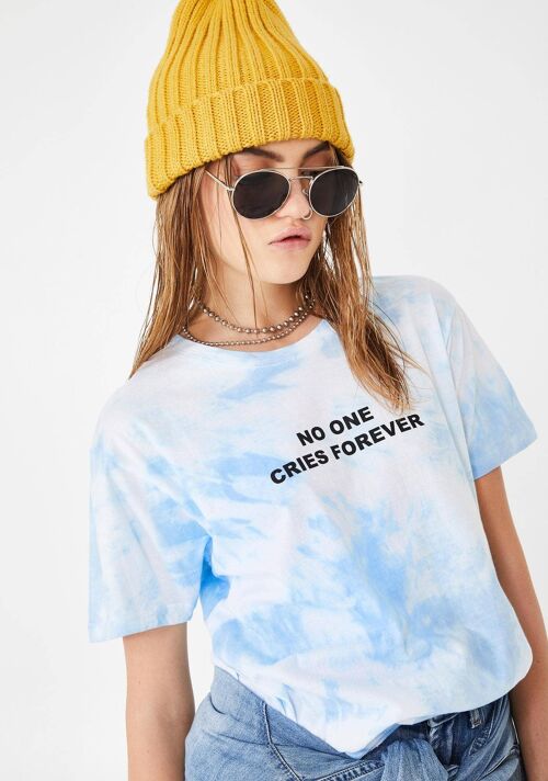 Blue Tie Dye Tee - No one cries Forever