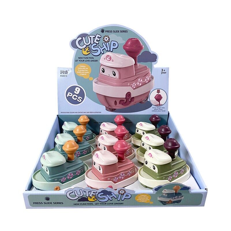 Niedliches Schiffsreibungs-Push/Pull-Actionspielzeug