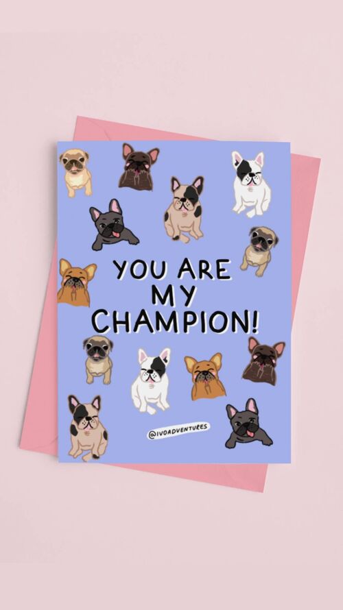 Frenchie Champion Greeting Card