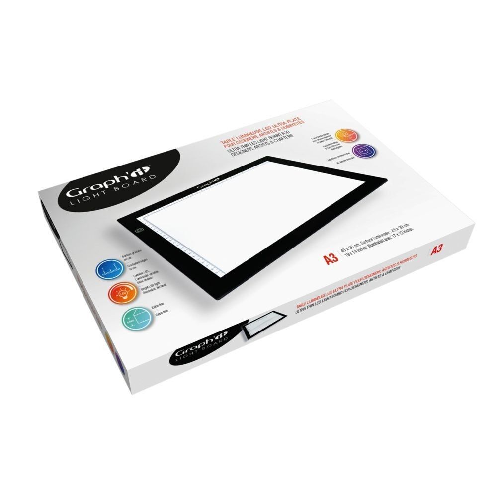 GRAPH'IT Table lumineuse LED ultra-plate A3 30x43cm (Eco-taxe 0,17E)