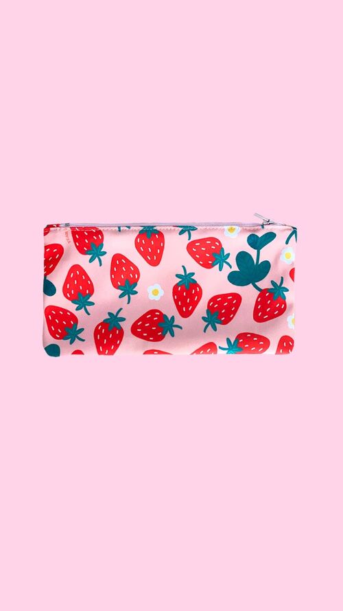 Makeup Bag - Small Pouch -  Strawberry Garden