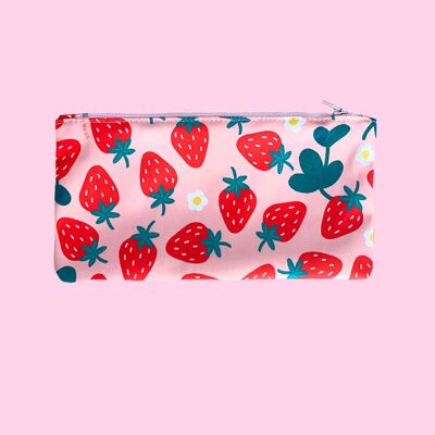 Makeup Bag - Small Pouch -  Strawberry Garden