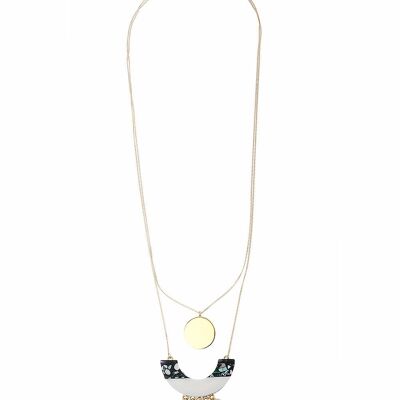 Collier chaîne à pampilles en arc doré