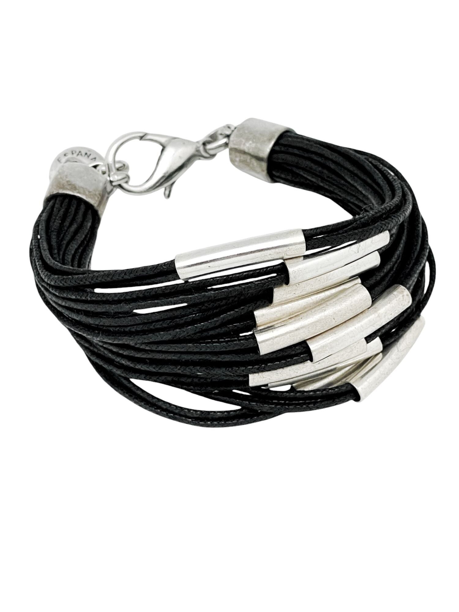 Cordini per bracciale multitubo in nero e placcati in argento