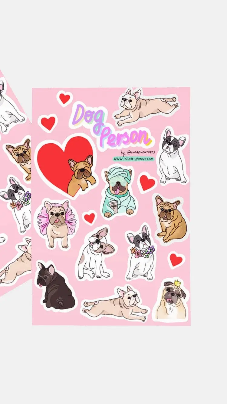Buy wholesale Pink Frenchie - Stickers Sheet
